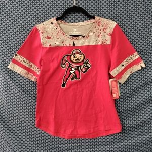Colosseum - Women's Ohio State red shirt with splattered design. NWT. Size - M